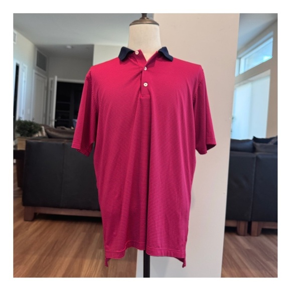 F&G Tech Men’s Classic Polo Shirt. Red, Navy. Large - Picture 11 of 11